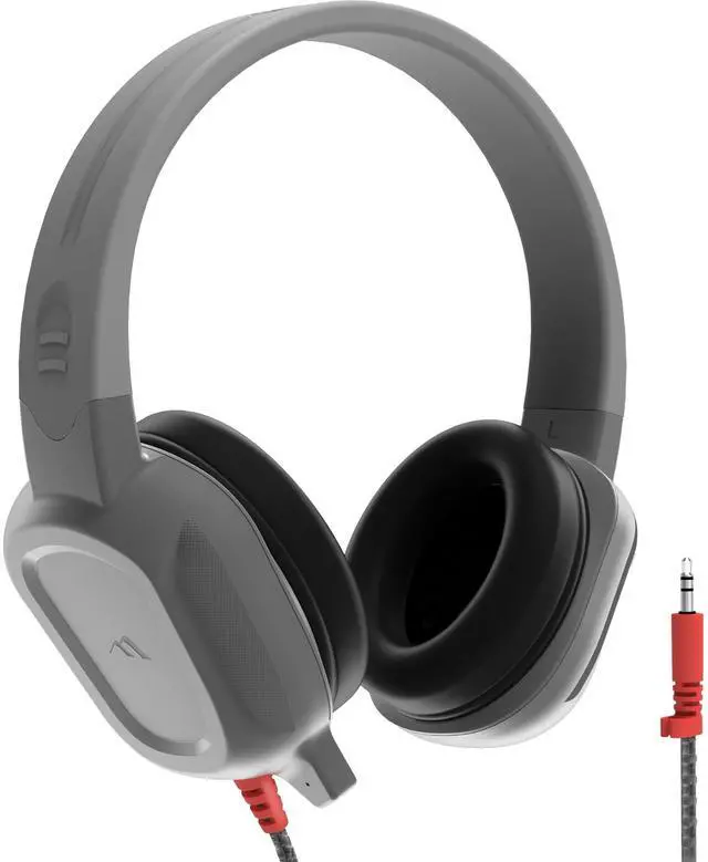 Main image of Brenthaven Wired Headphones with Mic | 3.5 mm Jack On-Ear Rugged 2 Adjustable Headphones with Long Tangle Free Cord - Lightweight Durable & Drop Tested School Supplies for Kids & K-12 Students - Gray
