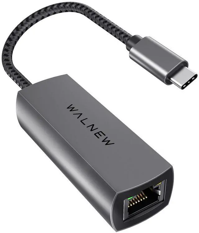 Main image of WALNEW USB-C 2.5gb Ethernet Adapter, USBC to RJ45 LAN Connector,2.5 Gigabit Network Cable Converter Thunderbolt 3 for NAS Server,Mac,iMac,MacBook Pro,iPad Air,Dell XPS 17 15,Surface Laptop,Chromebook