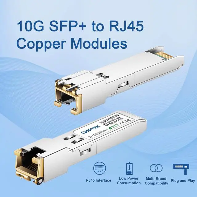 Alt view image 3 of 5 - [2 Pack] 1.25/2.5/5/10G SFP+ to RJ45 Transceiver, Copper SFP+ Module, Cat.6a/7, up to 30m, for Cisco SFP-10G-T-S, MikroTik S+RJ10, Ubiquiti UF-RJ45-10G, Netgear AXM765, Netgear, TP-Link, Fortinet