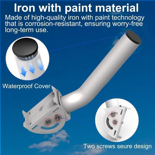 Alt view image 5 of 5 - Wireless Bridge Mount, 12" Pole Wall J-Mounting Bracket kit for Outdoor TV Antennas, Access Point, WiFi Extender APs and Starlink Dishes, Fixed by Two Screws, 160° Adjustable 4-Pack