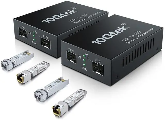 Main image of ipolex 10G SFP+ to SFP+ Fiber Media Converter, 10G OEO Converter, with SFP+ SR Module and 10GBase-T Copper Module, Supports Multi Mode LC Fiber and CAT.6a/7,Fiber to Ethernet Transmission up to 300m
