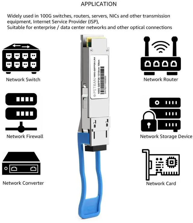 Alt view image 5 of 5 - OPSTRAN 100GBASE-LR4 QSFP28 Optical Transceiver Module Compatible with Arista QSFP-100G-LR4 100G QSFP28 LR4 1310nm 10km DDM Duplex LC SMF
