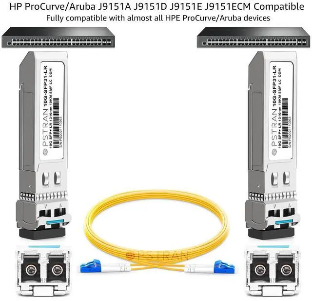 Alt view image 4 of 5 - OPSTRAN 10GBASE-LR SFP+ Optical Transceiver Module Compatible with HPE Aruba J9151D J9151E JL749A J9151ECM /ProCurve J9151A 10G SFP+ LR 1310nm 10km DDM Duplex LC SMF 4 Pack