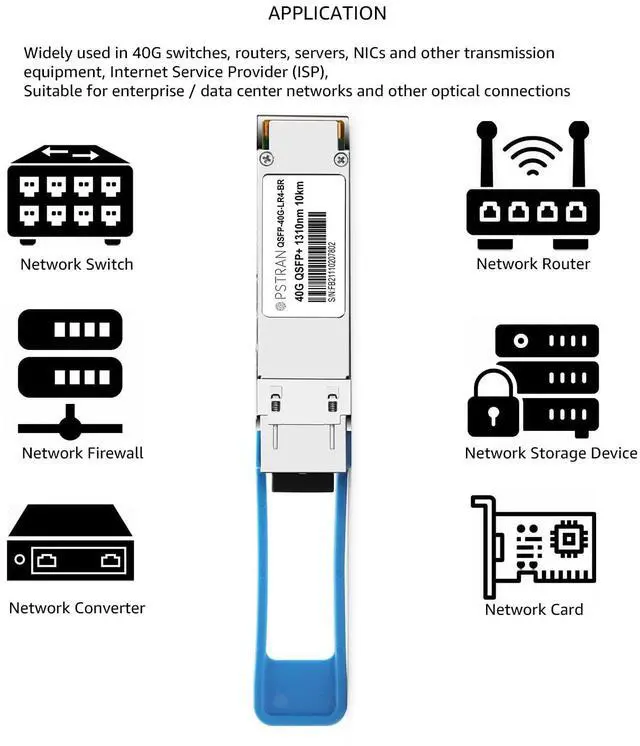 Alt view image 5 of 5 - OPSTRAN 40GBASE-LR4 QSFP+ Optical Transceiver Module Compatible with Brocade 40G-QSFP-LR4 40G QSFP+ LR4 1310nm 10km DDM Duplex LC SMF