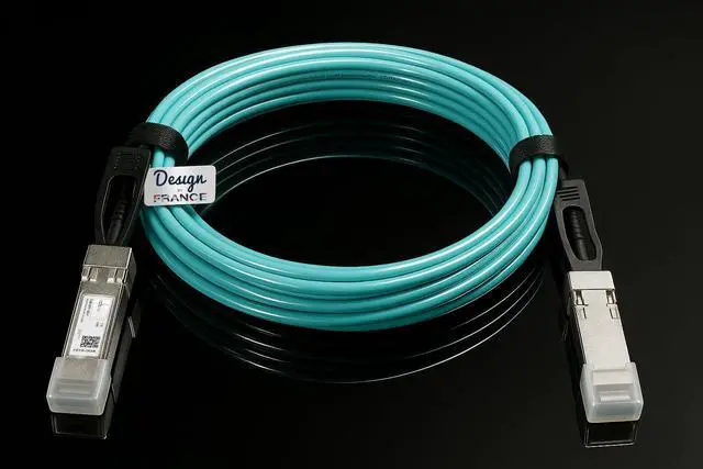 Alt view image 2 of 5 - Elfcam® - 30m/98.42ft Fiber Optic Cable OM3 SFP+ to SFP+ AOC 10Gbps, Compatible with SFP-10G-AOC, 30 Meters