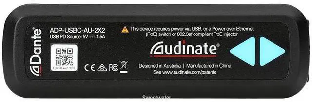 Alt view image 2 of 5 - Audinate ADP-USBC-AU-2X2 Dante AVIO USB-C IO Adapter