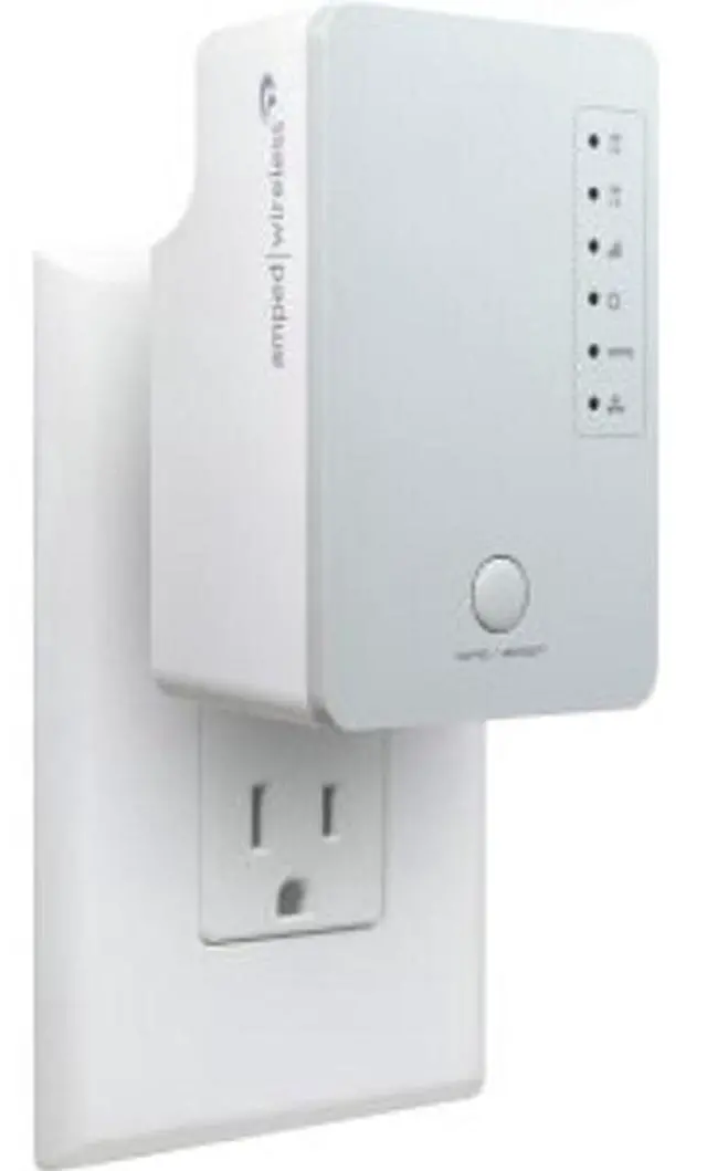 Alt view image 4 of 5 - Amped B750EX Wireless AC750 Plug-in Wi-Fi Range Extender
