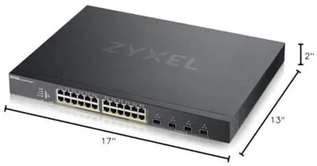 Alt view image 4 of 4 - ZYXEL 28-Port PoE Switch Gigabit Ethernet Smart (XGS1930-28HPV2) - Managed, with 24x PoE+ @ 375W, 4x 10G SFP+, Optional Nebula Cloud Management, Rackmount, Limited Lifetime Protection