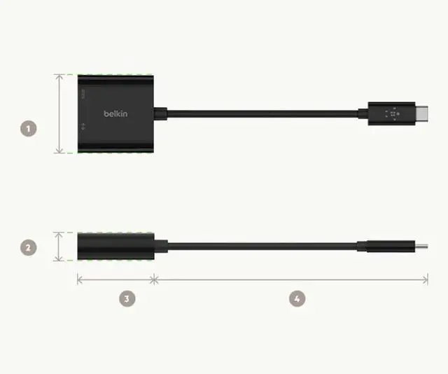 Alt view image 4 of 5 - Belkin 60W USB-C to Ethernet + Charge Adapter Cable w/ Gigabit Ethernet Port for High-Speed Network Access - Compatible with USB-C Devices Including MacBook Air, MacBook Pro, & Windows Laptops - Black