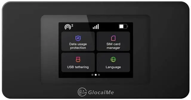 Main image of GlocalMe DuoTurbo 4G LTE Portable WiFi Hotspot for Travel in 200+ Countries, Mobile Hotspot Device with Global 1.1GB Data 30Days, SIMFREE and Dual Modem, 10 Devices Connected(Black)