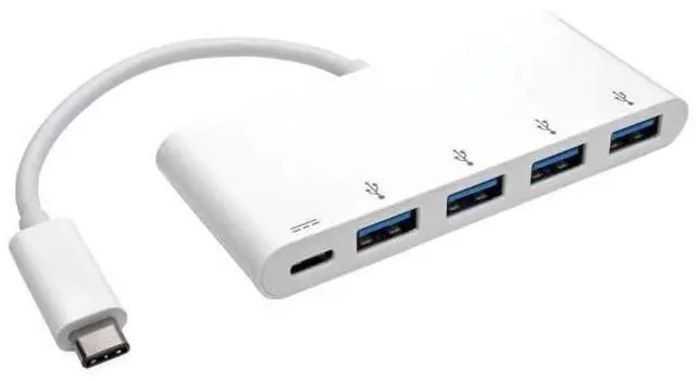 Main image of Tripp Lite 4-Port USB 3.1 Gen 1 USB-C to USB-A Portable Hub with x4 USB-A & USB-C Charging Port 5 Gbps (U460-004-4A-C)