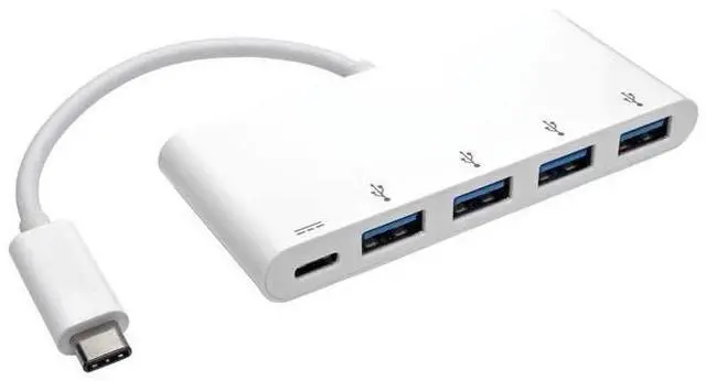 Alt view image 3 of 4 - Tripp Lite 4-Port USB 3.1 Gen 1 USB-C to USB-A Portable Hub with x4 USB-A & USB-C Charging Port 5 Gbps (U460-004-4A-C)