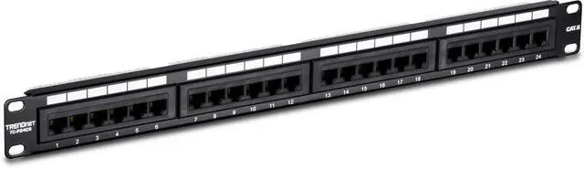 Alt view image 5 of 5 - TRENDnet 24-Port Cat6 Unshielded Patch Panel, Wallmount or Rackmount, Compatible with Cat3,4,5,5e,6 Cabling, for Ethernet, Fast Ethernet, Gigabit Applications, Black, TC-P24C6 (Pack of 1)