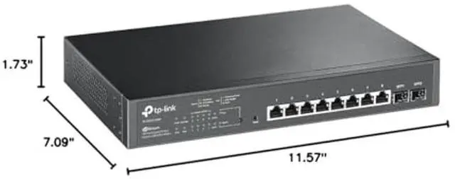 Alt view image 4 of 4 - TP-Link TL-SG2210MP | Jetstream 10 Port Gigabit Smart Managed PoE switch | 8 PoE+ Ports @ 150W, 2 SFP Slots | Support Omada SDN | PoE Recovery | IPv6 | Static Routing | 5 Year Manufacturer Warranty