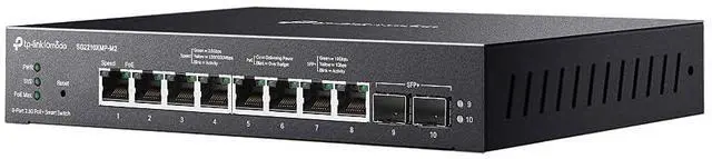 Alt view image 2 of 5 - SG2210XMP-M2 Omada 8-Port 2.5GBASE-T and 2-Port 10GE SFP+ Smart Switch with 8-Port PoE+