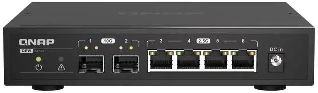 Main image of QNAP QSW-2104-2S-A-US: 2.5GbE RJ45 & 10G SFP+ Plug & Play Network Switch