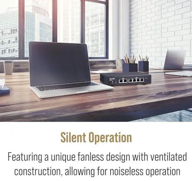 Alt view image 4 of 5 - QNAP QSW-2104-2S-A-US: 2.5GbE RJ45 & 10G SFP+ Plug & Play Network Switch