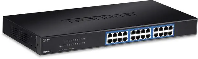 Main image of TRENDnet 24-Port Unmanaged Gigabit 10/100/1000 Mbps GREENnet Metal Housing Switch, 48 Gbps Switching Fabric, Fanless, Rack Mountable, TEG-S24G