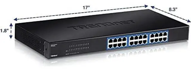 Alt view image 5 of 5 - TRENDnet 24-Port Unmanaged Gigabit 10/100/1000 Mbps GREENnet Metal Housing Switch, 48 Gbps Switching Fabric, Fanless, Rack Mountable, TEG-S24G