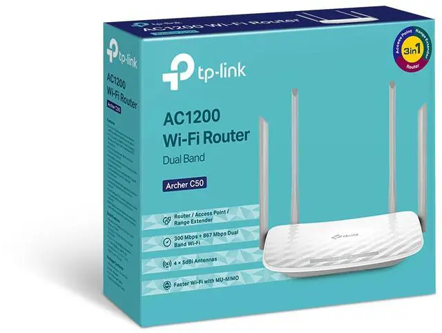 Alt view image 3 of 4 - TP-Link Archer C50 Wireless Dual Band Router (White)