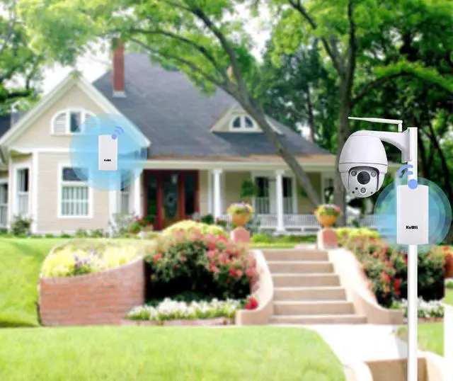 Alt view image 2 of 5 - KuWFi 2-Pack 300Mbps Wireless Bridge, Outdoor CPE WiFi Kit Point to Point Wireless Access Point 2.4G Internet Bridge 1KM Transmission Distance Solution for starlink Signal