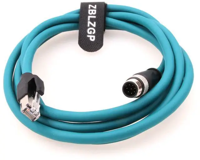 Main image of ZBLZGP M12 8 Pole Male A-Code High Flexible Shielded to RJ45 Industrial Ethernet Cat-6 Shielded Cable for Cognex Industrial Camera 2M