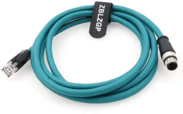 Alt view image 2 of 4 - ZBLZGP M12 8 Pole Male A-Code High Flexible Shielded to RJ45 Industrial Ethernet Cat-6 Shielded Cable for Cognex Industrial Camera 2M