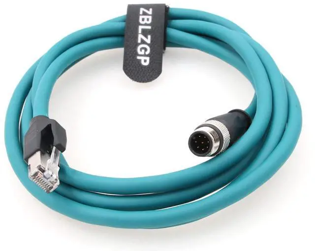 Alt view image 3 of 4 - ZBLZGP M12 8 Pole Male A-Code High Flexible Shielded to RJ45 Industrial Ethernet Cat-6 Shielded Cable for Cognex Industrial Camera 2M
