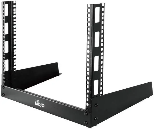 Main image of Tecmojo 2 Post 8U Desktop Server Rack Small Open Frame Rack for 19in AV/Data/Audio/Studio Equipment Free Standing Home/Office Rack,Square Hole