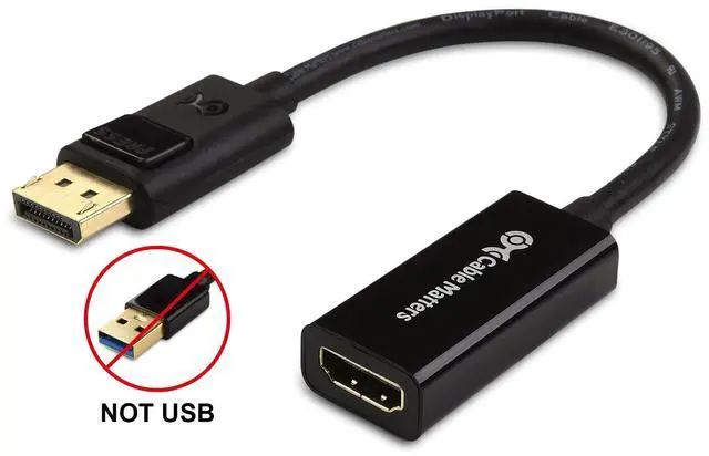 Alt view image 2 of 5 - Cable Matters 2-Pack DisplayPort to HDMI Adapter (DP to HDMI Adapter is NOT Compatible with USB Ports, Do NOT Order for USB Ports on Computers)