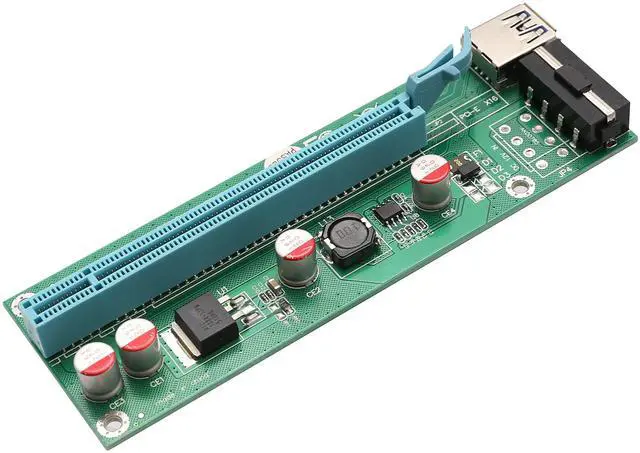Alt view image 2 of 5 - I/O Crest SI-PEX60017 Pack of 3 PCI-E x1 to Powered PCIe x16 GPU Riser Adapter Card USB 3.0 Extension Cable, Solid Capacitors