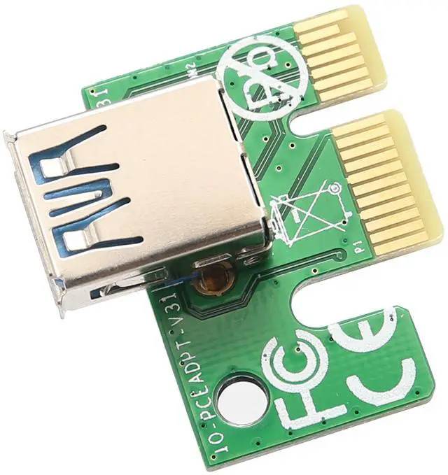 Alt view image 5 of 5 - I/O Crest SI-PEX60017 Pack of 3 PCI-E x1 to Powered PCIe x16 GPU Riser Adapter Card USB 3.0 Extension Cable, Solid Capacitors