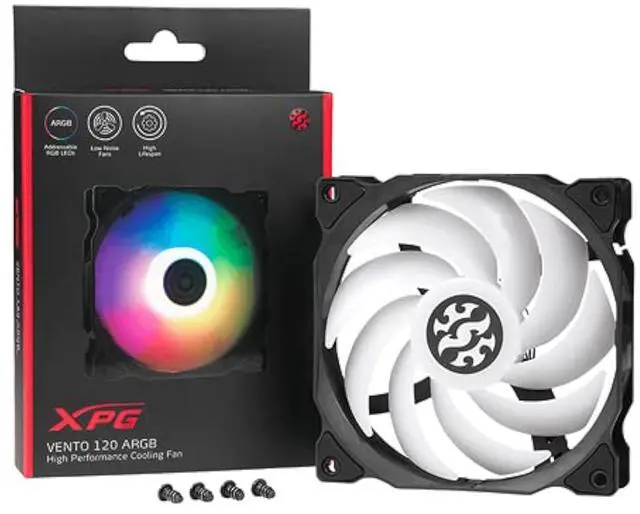 Main image of Vento 120 ARGB Computer CASE Fan 120MM Rifling Bearing 23DBA Fan Noise 1200RPM 2 Year Warranty