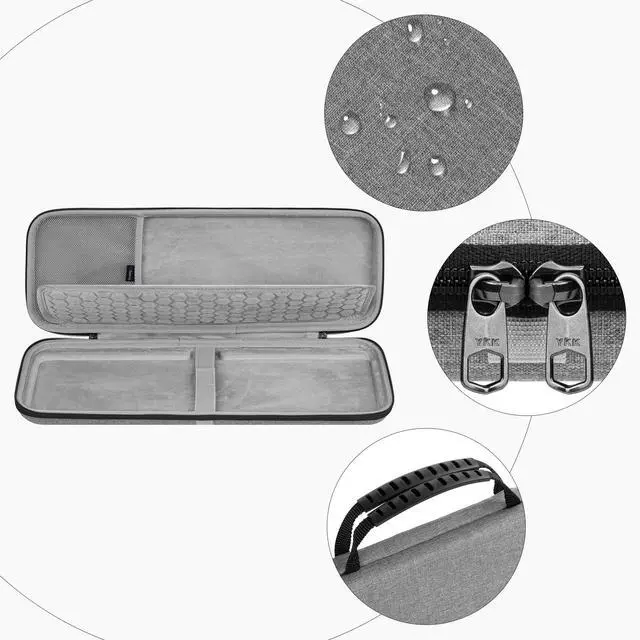 Alt view image 2 of 5 - Geekria Keyboard Carrying Case, Hard Shell Protective Travel Bag. Compatible with Apple Magic Keyboard with Numeric Keypad and Apple Magic Mouse Combo Case. (Light Grey)