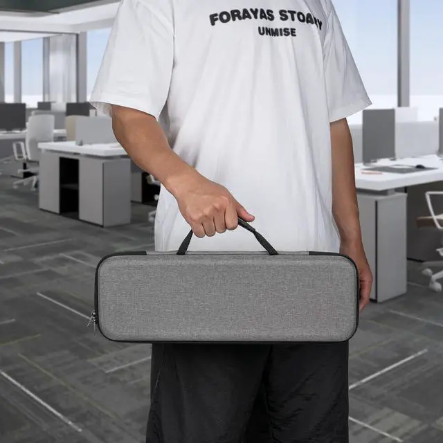 Alt view image 5 of 5 - Geekria Keyboard Carrying Case, Hard Shell Protective Travel Bag. Compatible with Apple Magic Keyboard with Numeric Keypad and Apple Magic Mouse Combo Case. (Light Grey)