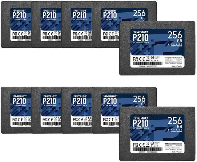 Main image of Patriot Memory P210 SATA 3 256GB SSD 2.5 Inch Internal Solid State Drive 10 Pack, Lot of 10 - P210S256G2510