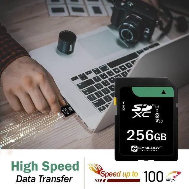 Alt view image 4 of 5 - Synergy Digital 256GB, SDXC UHS-I Memory Card - Class 10, U3, 100MB/s, 300 Series