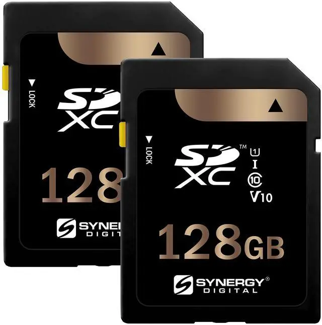 Main image of Synergy Digital 128GB, SDXC UHS-I Memory Cards - Class 10, U1, 100MB/s, 300 Series - Pack of 2