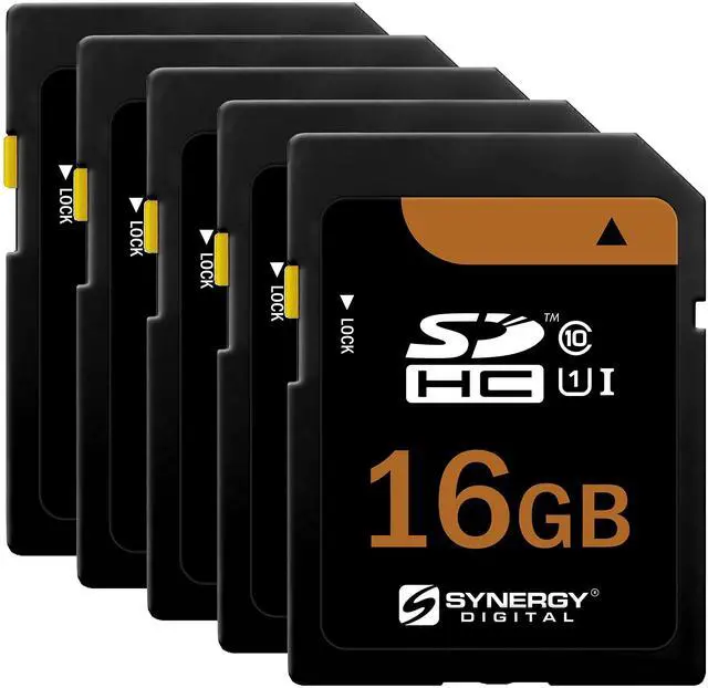 Main image of Synergy Digital 16GB, SDHC UHS-I Memory Cards - Class 10, U1, 95MB/s, 300 Series - Pack of 5