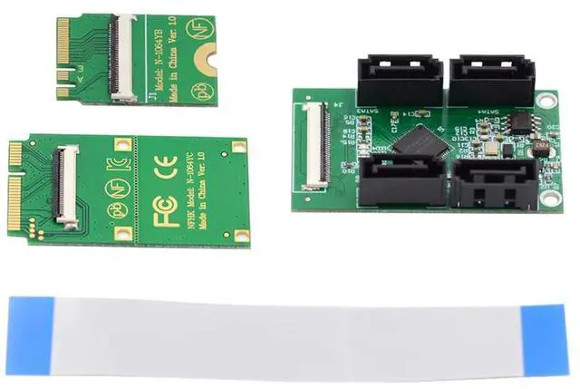 Main image of xiwai Mini PCI-E & NGFF A+E to SATA 3.0 4 Ports Adapter Cable 6Gbps - Expand Your SSD Storage Capacity