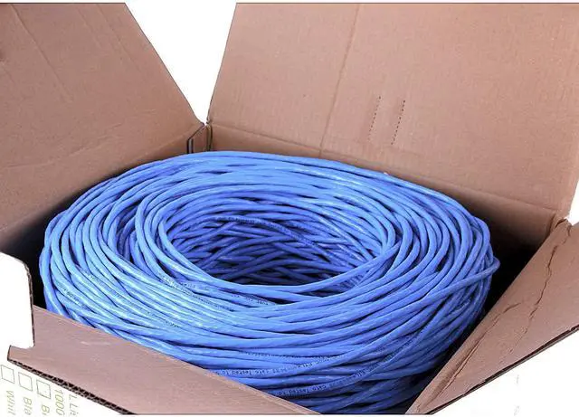 Alt view image 4 of 5 - FiveStarCable Cat6 1000ft Twisted Pair 23AWG Solid UTP Network Ethernet Router Cable, 550Mhz, PVC RJ45 Wire Bulk Pull Box, Blue