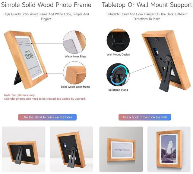 Alt view image 4 of 5 - Waveshare 7.3inch ACeP 7-Color E-Paper with Solid Wood Photo Frame, Ultra-Long Standby, 800 × 480 Resolution, Batteries are Not Included