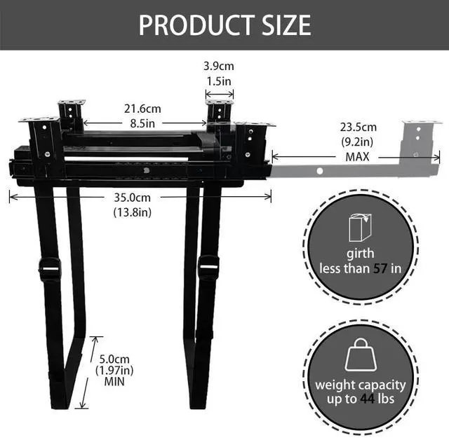 Alt view image 4 of 5 - FEYRUN Under Desk Slide Out PC Mount with Anti-Scratch Sponge, Adjustable CPU Holder Bracket for Computer Tower (Black (Slide Access))