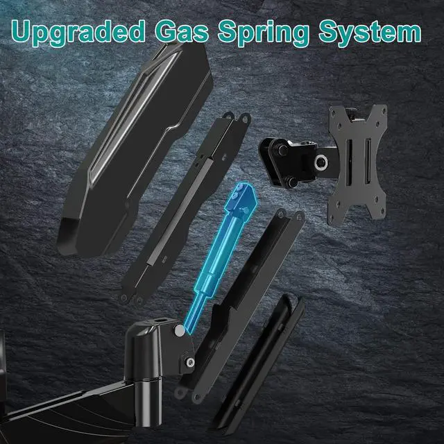 Alt view image 3 of 5 - MOUNT PRO Monitor Wall Mount for 13 to 32 Inch Computer Screens, Single Monitor Mount with Tilt/Swivel/Rotation Adjustable, Gas Spring Wall Arm Holds up to 17.6lbs, Vesa Wall Mount 100x100