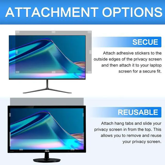 Alt view image 5 of 5 - ZOEGAA 19 Inch Computer Privacy Screen Filter for 5:4 Widescreen Display 14.81"x11.88" - Computer Screen Privacy 19 Inch and Anti Blue Light Anti Glare Screen Protector
