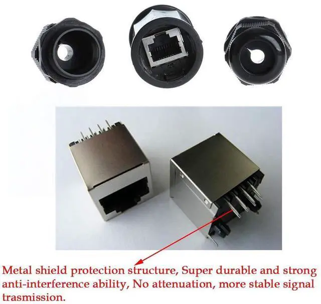 Alt view image 3 of 5 - ANMBEST 10PCS M22Z Shielded RJ45 Waterproof Cat5/5e/6 8P8C Connector IP67 Ethernet LAN Cable Connector Double Head Outdoor LAN Coupler Adapter Female to Female