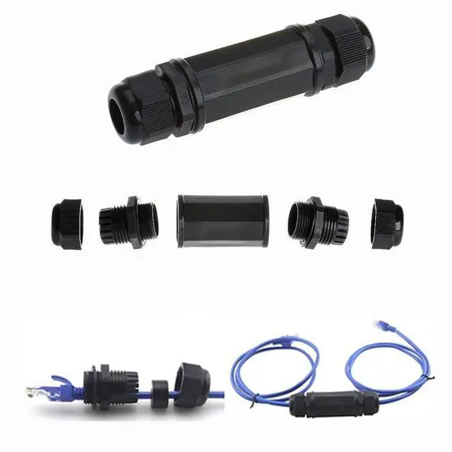 Alt view image 5 of 5 - ANMBEST 10PCS M22Z Shielded RJ45 Waterproof Cat5/5e/6 8P8C Connector IP67 Ethernet LAN Cable Connector Double Head Outdoor LAN Coupler Adapter Female to Female