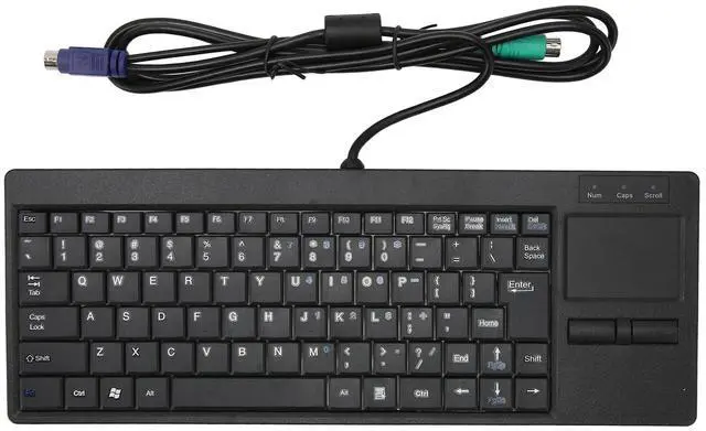 Main image of Wired Keyboard with Trackpad, Mini Industrial Keyboard Touchpad Combo with X Scissor Foot, Portable Compact Touch Keyboard for Industry Control, Plug and Play (PS2 Interface