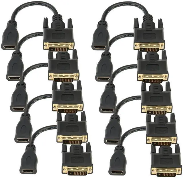 Main image of Anbear Bi-Directional HDMI Female to DVI-D(24+1) Male Adapter, 1080P DVI to HDMI Conveter (10, Black)