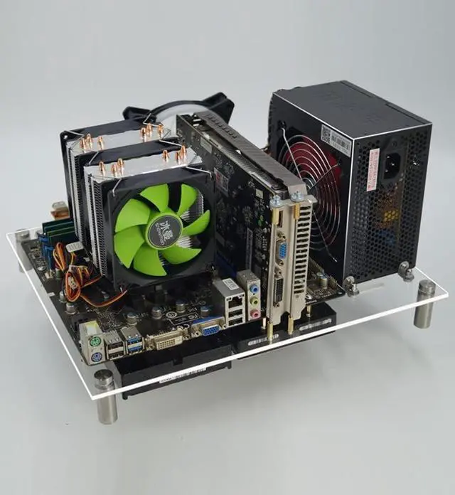 Alt view image 4 of 5 - PC Open Chassis Computer Heat Dissipation Case Acrylic ATX Motherboard Test Bench Platform DIY Computer Case